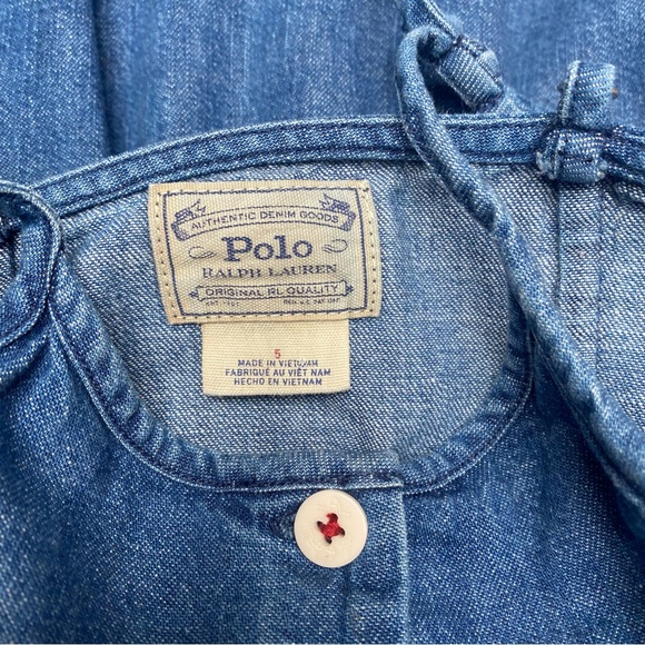 Ralph Lauren Anchor Denim Girls Dress - Picture 10 of 10